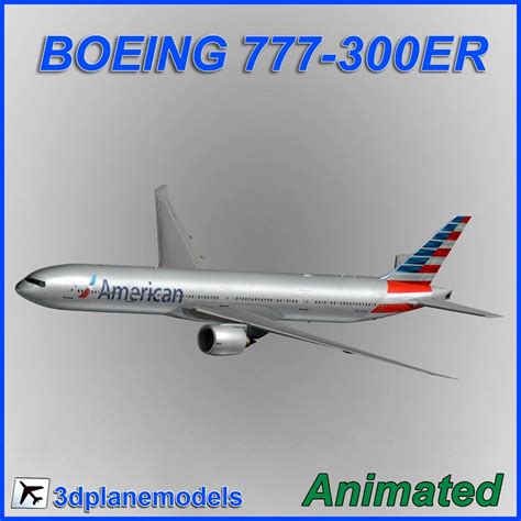 Boeing 777 300er American Airlines 3d Model