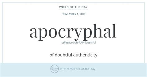 Word Of The Day Apocryphal Uncommon Words Word Of The Day Unusual