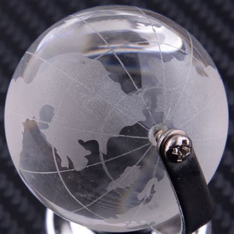40mm Round Earth Globe World Map Crystal Glass Paperweight Stand Desk Decor Ebay