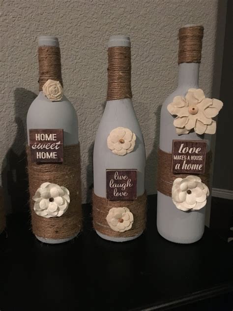 Modern simplicity style art crafts, design of vases. Wine bottle decor home wine bottles live by ...