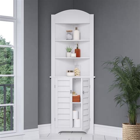 Riverridge Home Brookfield Tall Corner Storage Cabinet White
