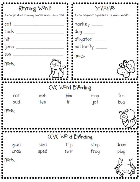 Kindergarten Assessment Reading Assessment Formative Assessment