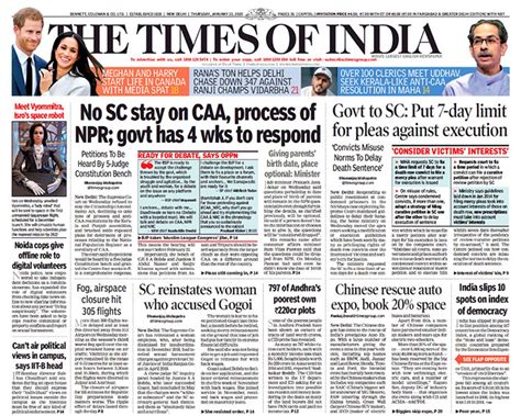 Newspaper Headlines: Top Court On Citizenship Act's Petition, India's ...