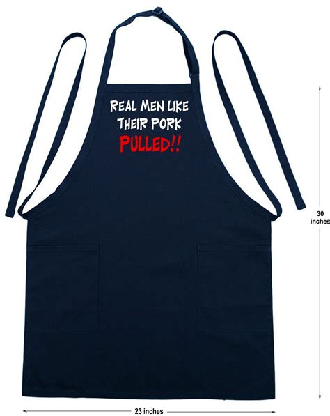 Real Men Like Their Pork Pulled Funny Bbq Aprons For Men Grilling Apron For Him