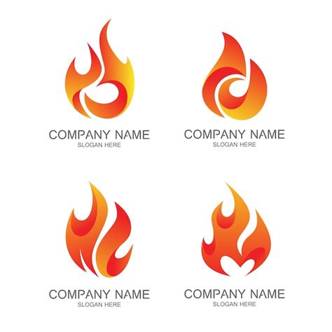 Logo De Fuego Conjunto De Vectores Vector Premium