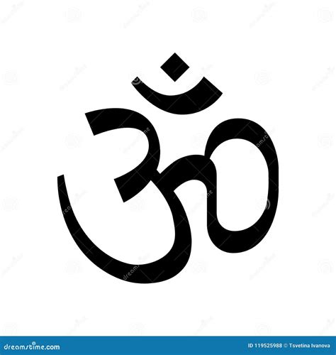 Hinduism Om Religious Symbol Simple Icon Stock Vector Illustration Of