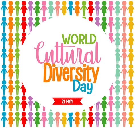 Journée Mondiale De La Diversité Culturelle Vecteur Illustration Main