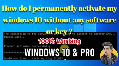 How Do I Permanently Activate Windows 10 Without Product Key Youtube