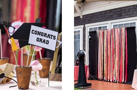 I love the way the gold balloons on the gold backdrop look. 45 Graduation Party Design Photo Booths (With images ...