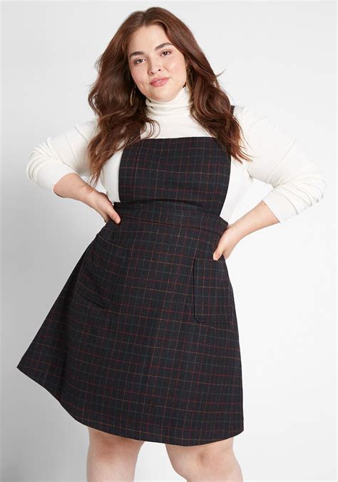 Ode To Excellence Plaid Jumper Plus Size Jumpers Dresses For Work Plaid