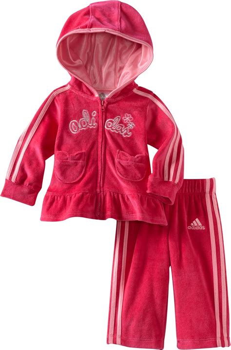 Adidas Baby Girls Infant 2 Piece Princess Velour Set Dark
