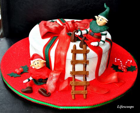How to cover a square cake with fondant tutorial. Life Scoops: X'mas Cake - Santa's Elves at Work (Spiced Apricot and Raisin cake with Pineapple ...
