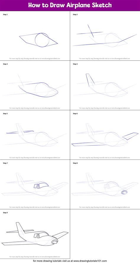 How To Draw Airplane Sketch Airplanes Step By Step