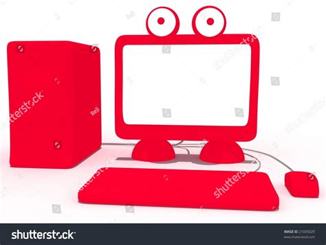 Red Computer Costs On White Background Stock Illustration 21035029