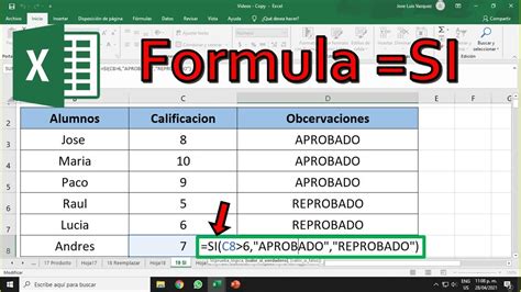 Excel Formula Si Condicional Formula Condicional Si En Excel Youtube