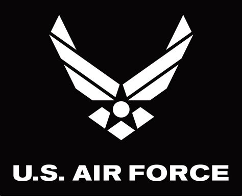 Air Force Symbol With Logotype White On Black Background