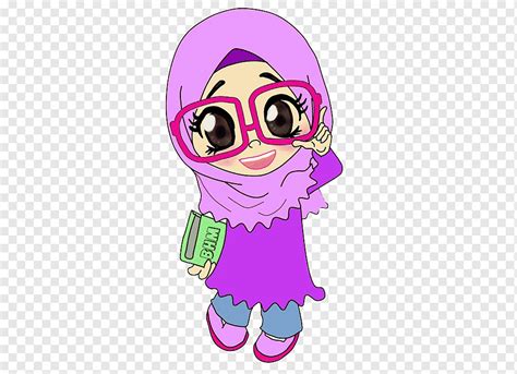 Wanita Mengenakan Ilustrasi Jilbab Dan Abaya Gambar Doodle Muslim