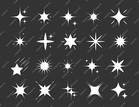 Premium Vector White Sparkles Symbols The Set Of Original Stars