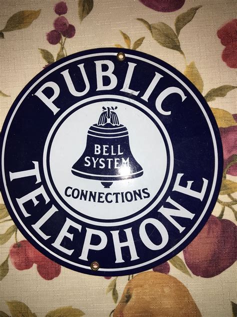 Bell System Public Telephone Porcelain Sign Antique Collection