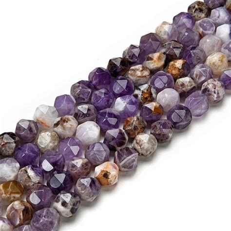 Natural Amethyst Beads Grade Aaa Faceted Star Cut Gemstone Etsy