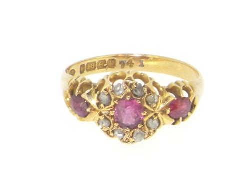 An Edwardian Period Ruby And Diamond Ring 436180 Uk