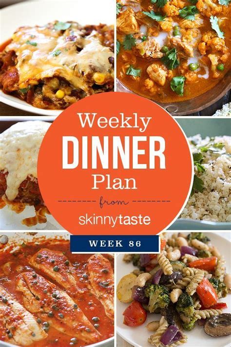 Skinnytaste Dinner Plan Week 86 Dinner Planning Weekly Meal Planning