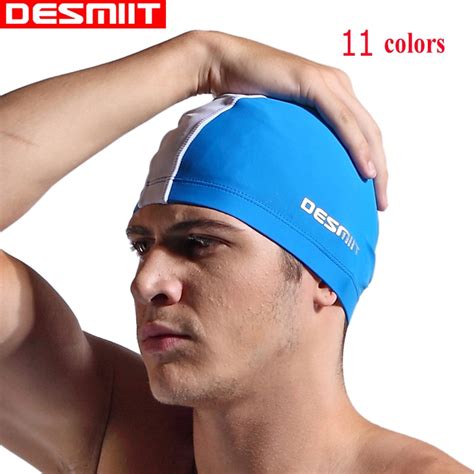 Buy Swimming Caps 2018 Mens Arrived Pure Splice Color Swim Caps Male And Female