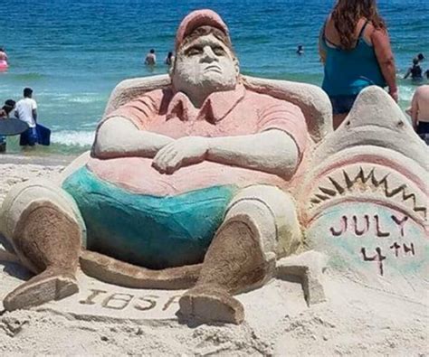 Gov Christies Beach Outing Mocked With Sand Sculpture