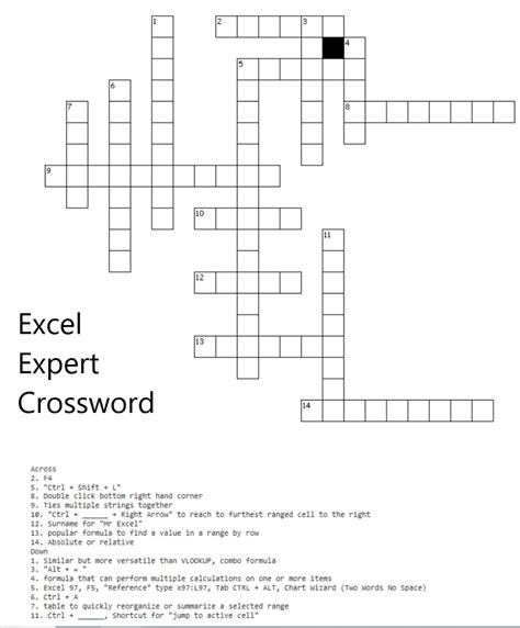 Microsoft Spreadsheet Program Crossword Keensshoessave
