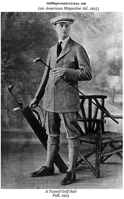 Clothing Tweed Golf Suit 1915 The Middle Class Adopted This Wear For