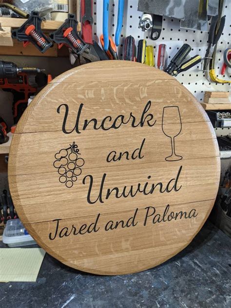 Wine Barrel Lid Custom Engraved Etsy