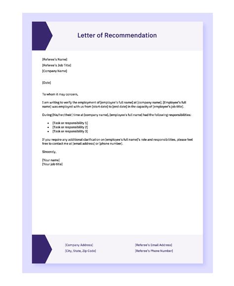 4 Letter Of Recommendation For Employee Templates And Samples Free