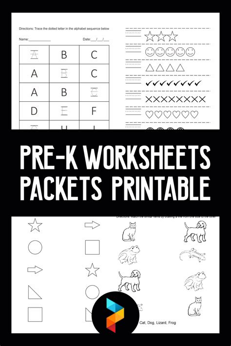 Pre K Worksheets Printable Packets Printable Cards