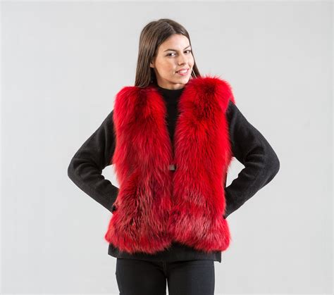 Red Fox Fur Vest 100 Real Fur Coats And Accessories