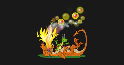 Little Dragon Tickling Bigger Dragon Dragons Tickle Fire Posters
