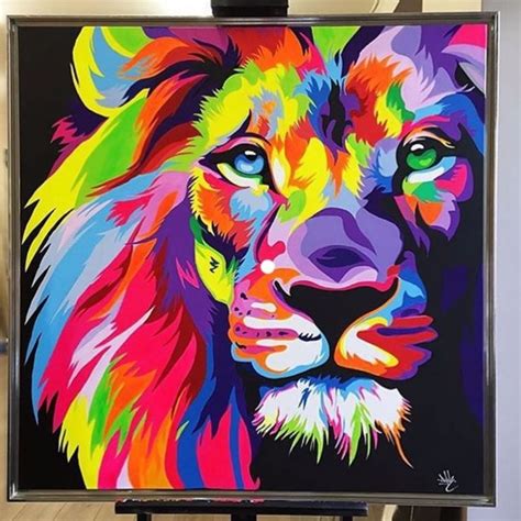 Colorful Lions Bright Colors Really Make It Eye Catchingcanvastly