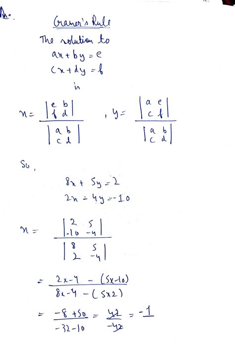 [solved] a state cramer s rule for the following system of equations p x course hero