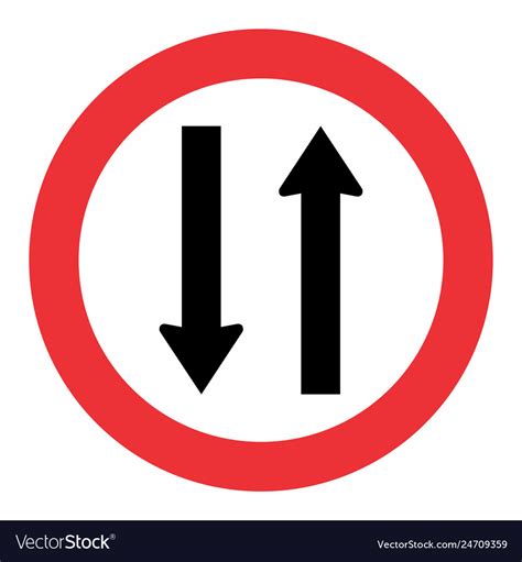 Two Way Traffic Sign Royalty Free Vector Image