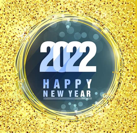 Premium Vector Happy New Year 2022 Background Golden Shiny Numbers