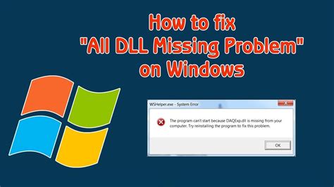 How To Fix All Dll Missing Error In Windows 1087 Youtube