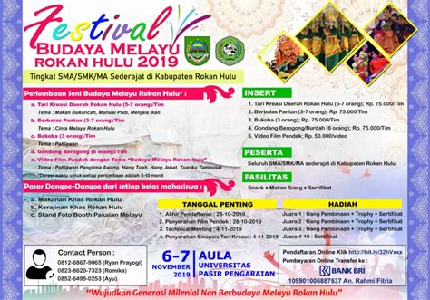 Upp Gelar Festival Budaya Melayu Se Kabupaten Rokan Hulu Catat Tanggal