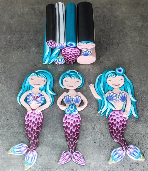 Etsy Feature Mermaid Kit Set Of 10 Polymer Clay Canes Polymer Clay
