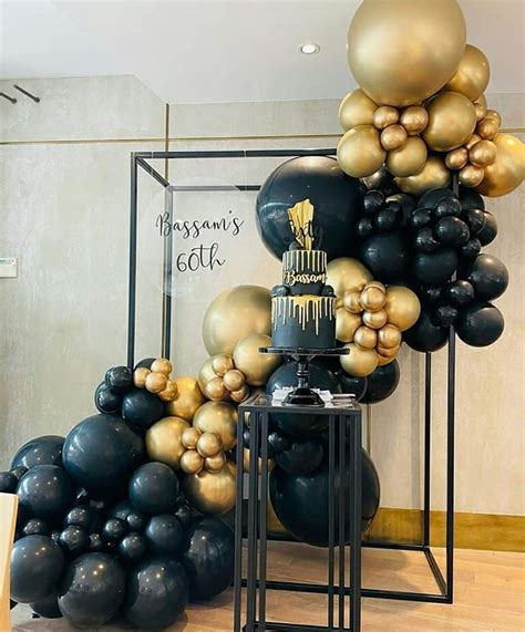 Diy Black And Gold Balloon Garland Kit For Milestone Celebrations