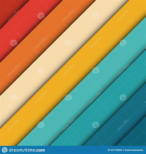 Rainbow Stripes Retro Color Palette Vintage Striped Background Stock