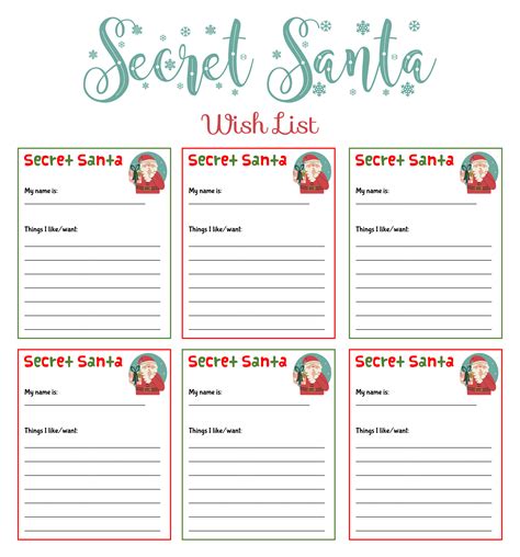 10 Best Secret Santa List Printable Artofit
