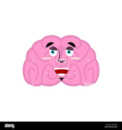 Brain Happy Emotion Human Brains Emoji Marry Isolated Mind Stock