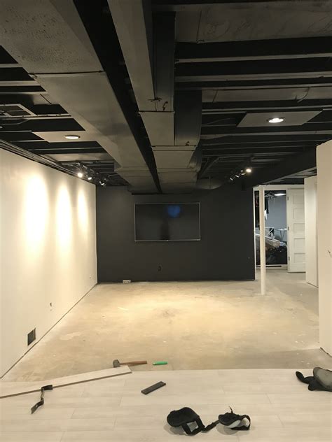 Black Ceiling Basement How To Finish A Basement With Low Ceilings