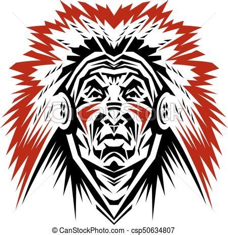 Vector Indian Chief Mascot Stock Illustration Royalty Free