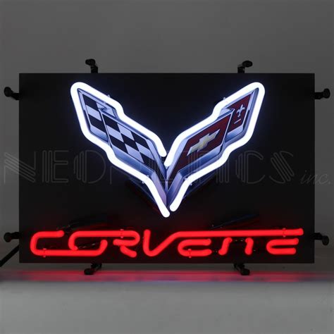 Neon Sign C7 Corvette Racing Flags 2018 Licensed Chevrolet Neonetics Gt