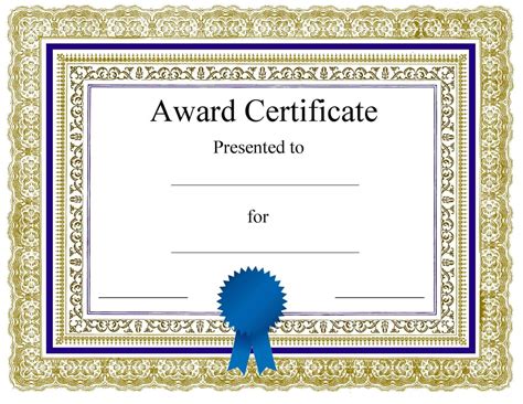 Free Blank Certificate Templates Printable